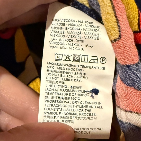 Piombo Women’s Size 4 Vibrant Patterned Long Sleeve Shirt - Picture 3 of 5